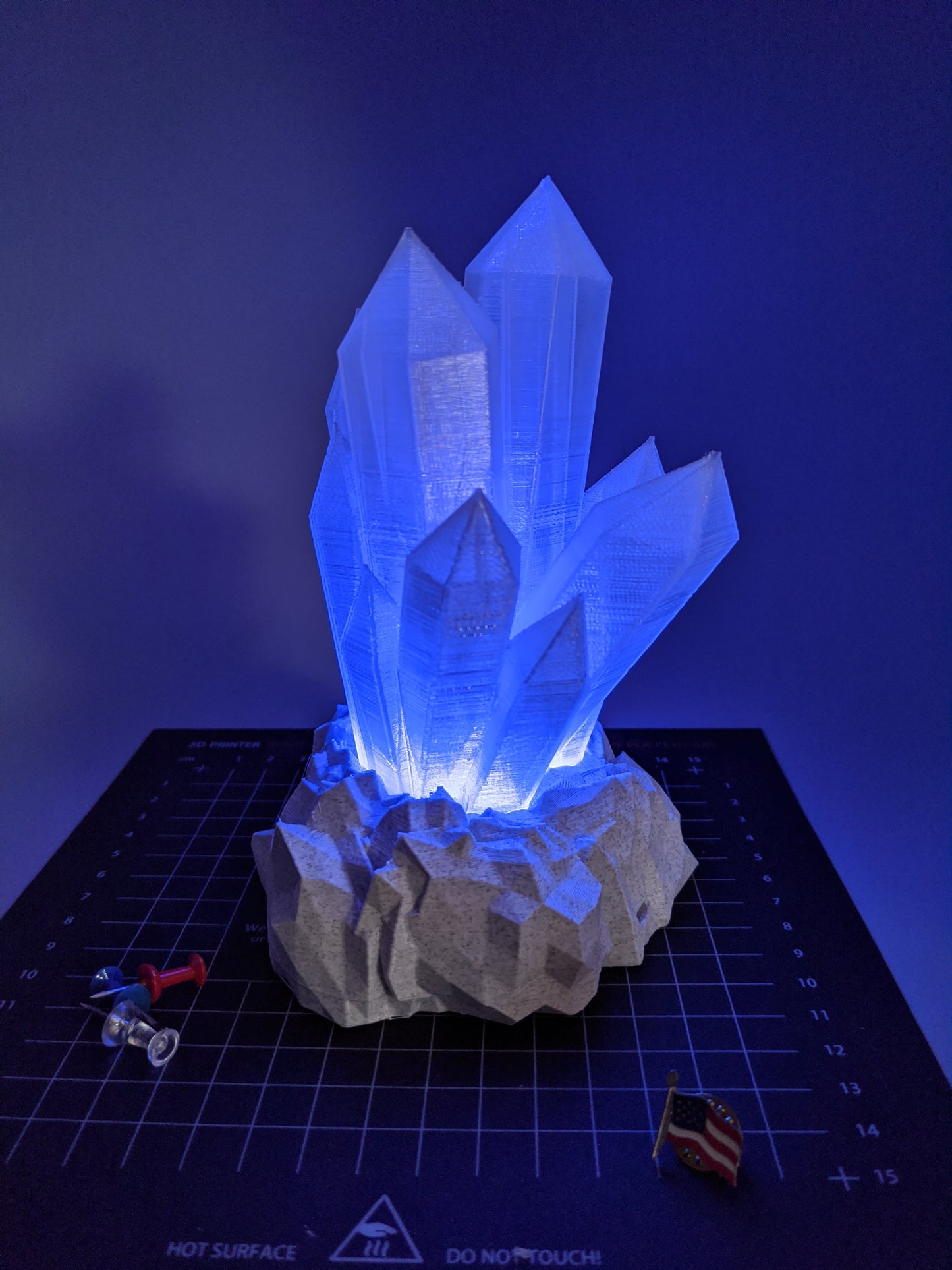 Wireless Rocky Crystal Lamp - 3D Printed