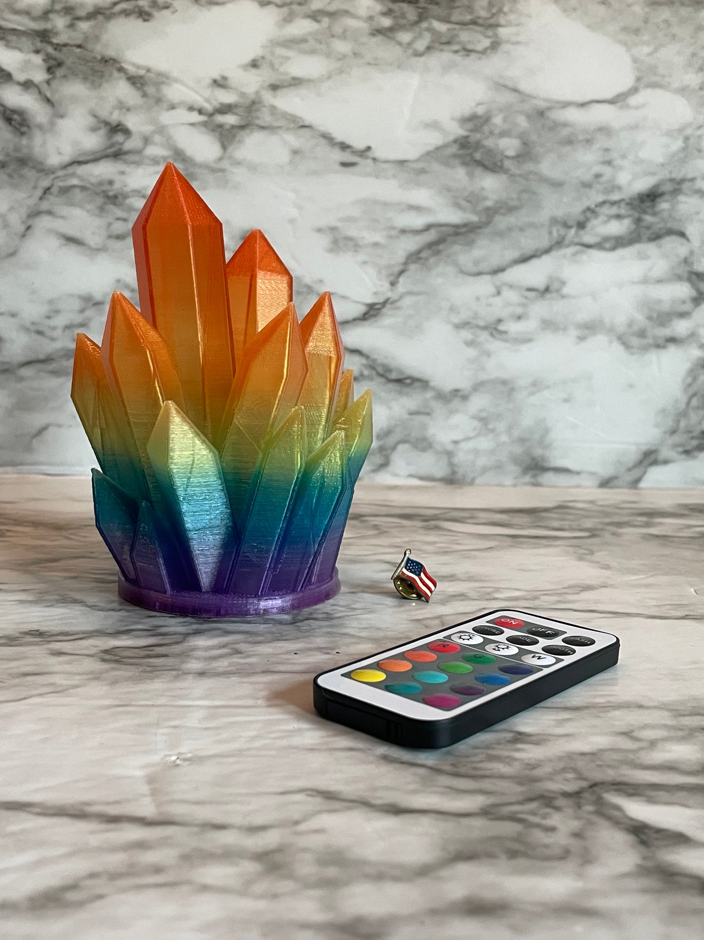 Rainbow Pride Crystal Lamp - 3D Printed