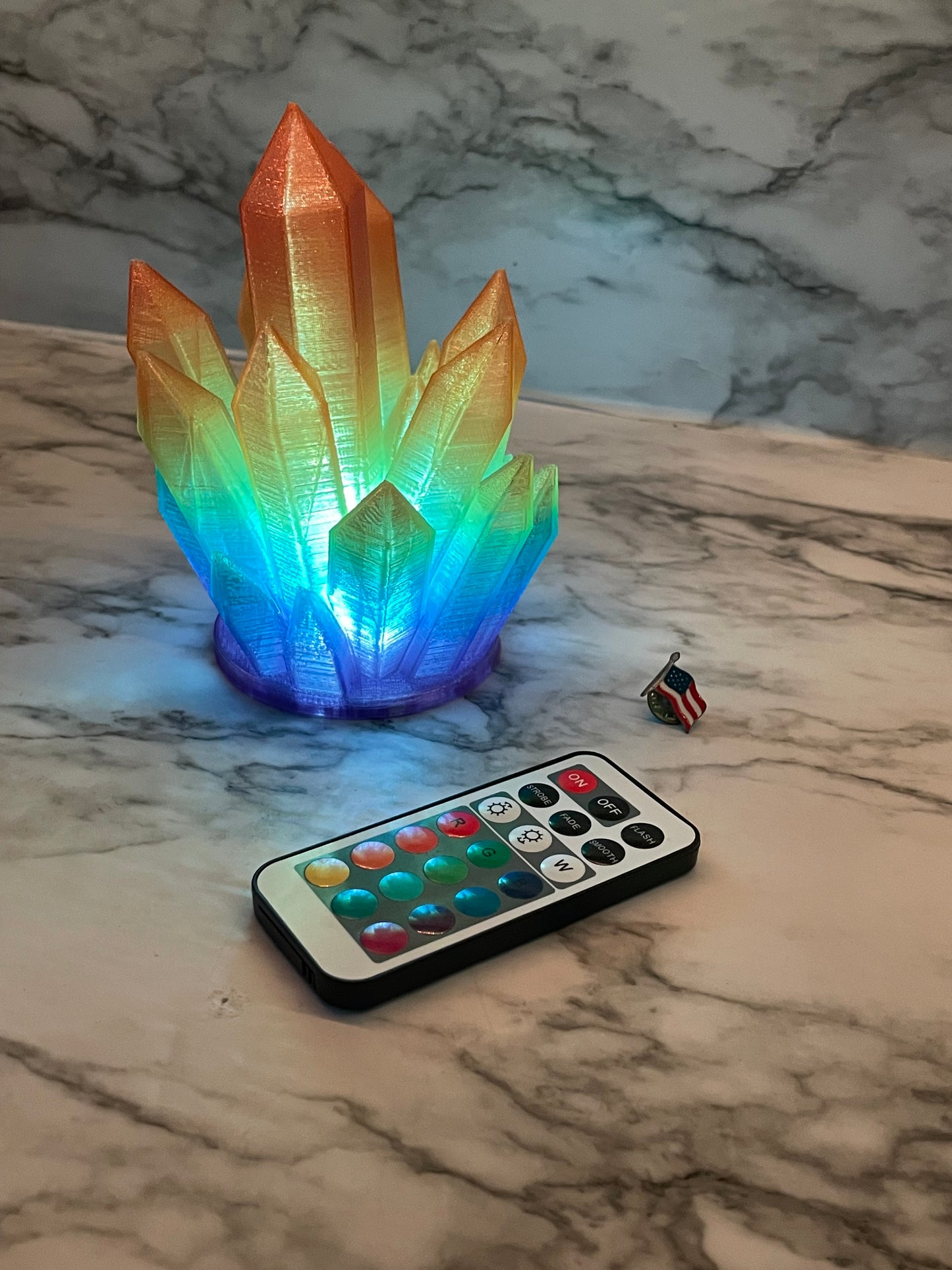 Rainbow Pride Crystal Lamp - 3D Printed