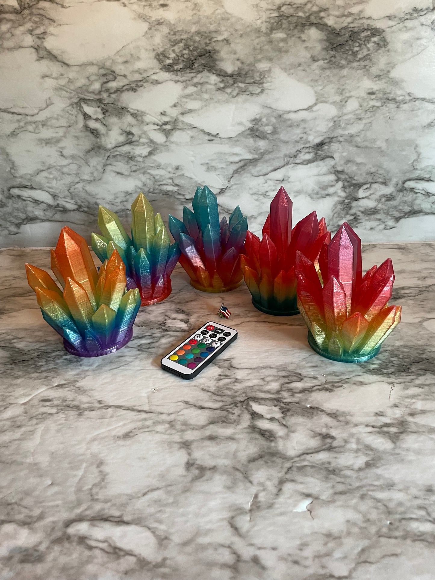 Rainbow Pride Crystal Lamp - 3D Printed