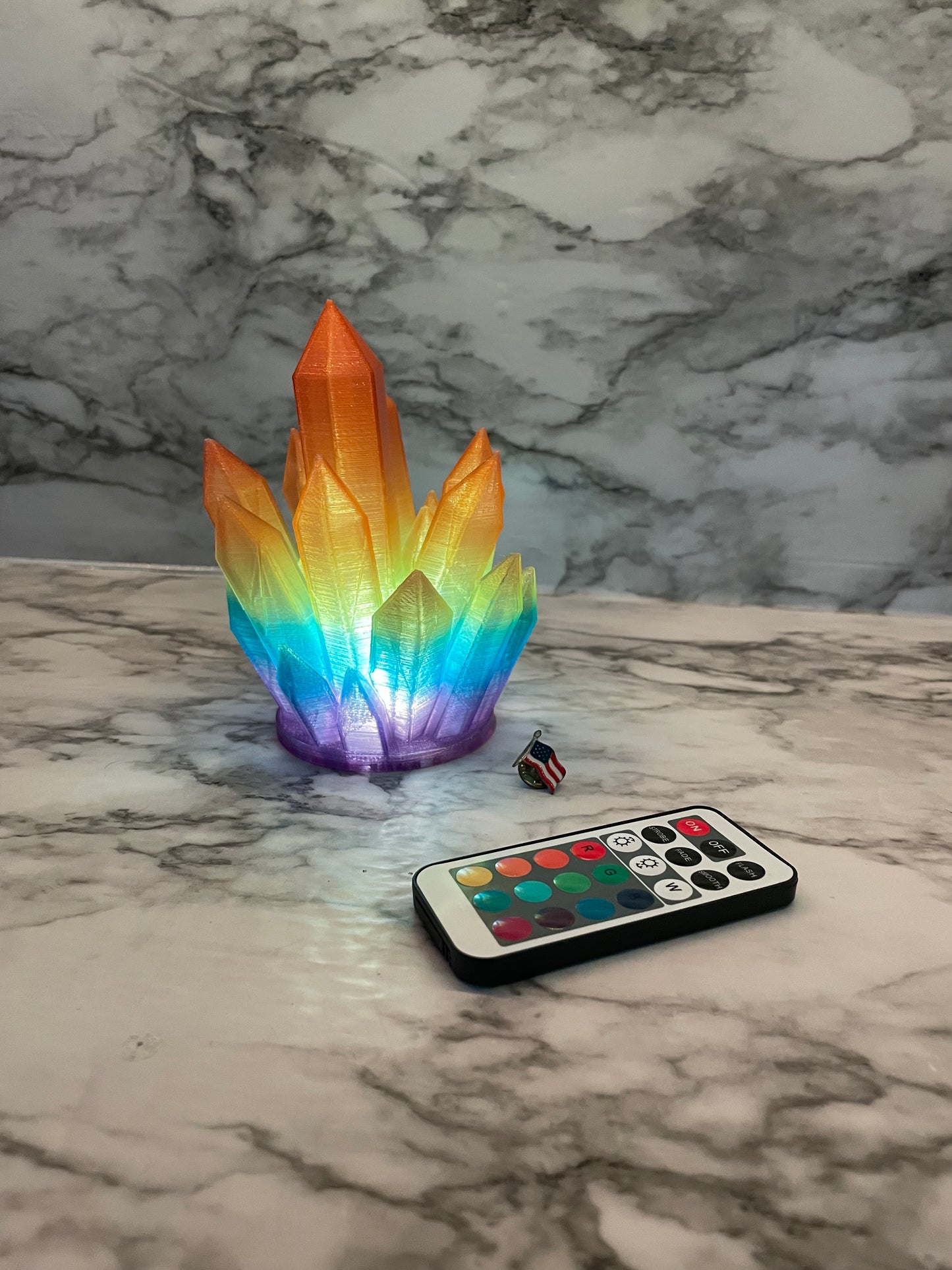 Rainbow Pride Crystal Lamp - 3D Printed