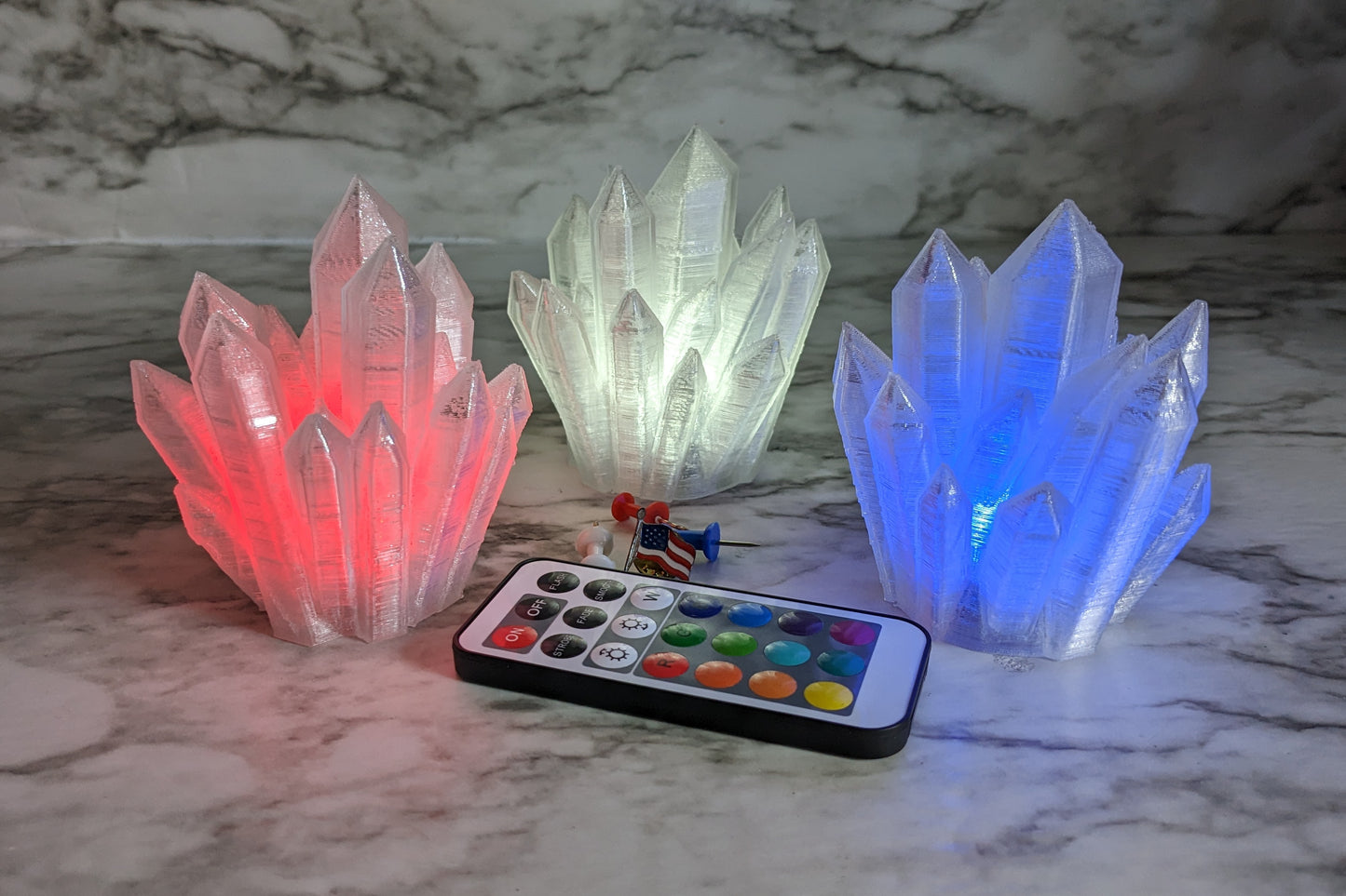 Mini Wireless Crystal Lamp - RGB LED Light, Batteries & Remote Included!