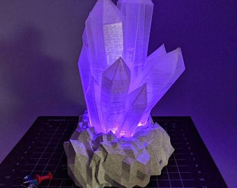 Wireless Rocky Crystal Lamp - 3D Printed